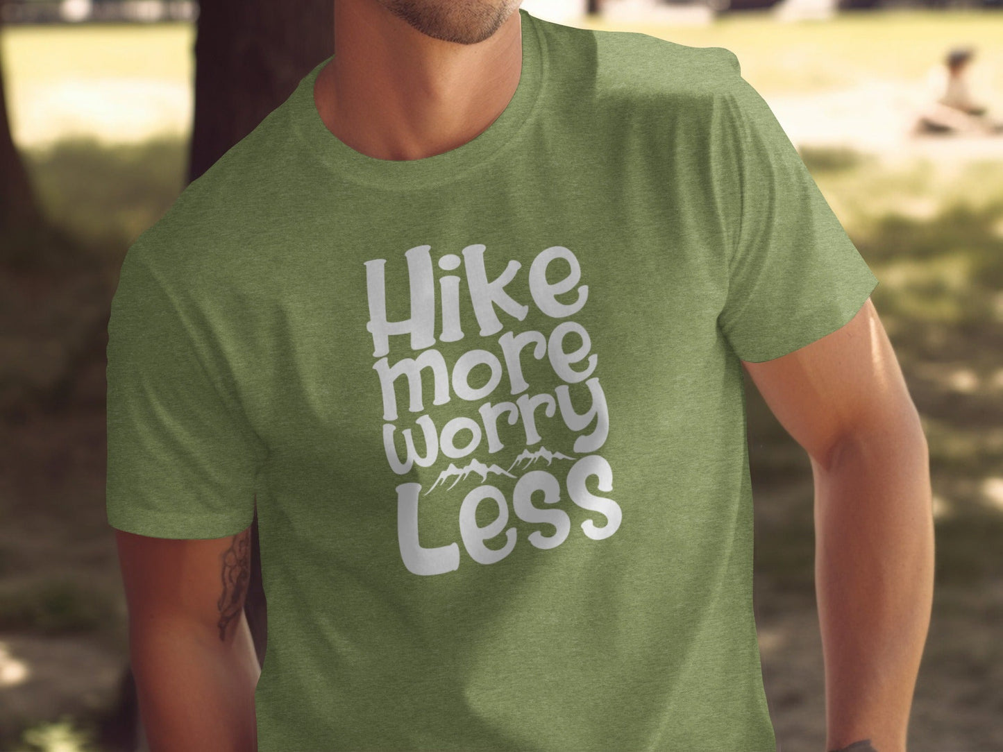 Hike More Worry Less Graphic Design Motivational T-Shirt