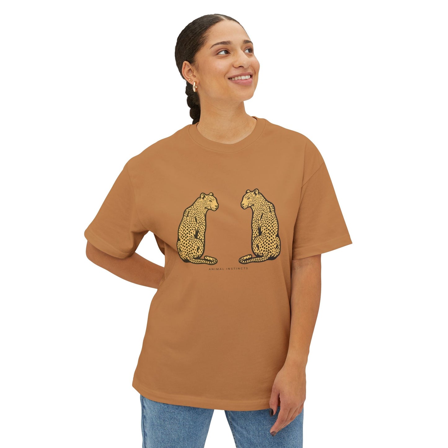 Cool Leopard Print Boxy Tee,  Street Style