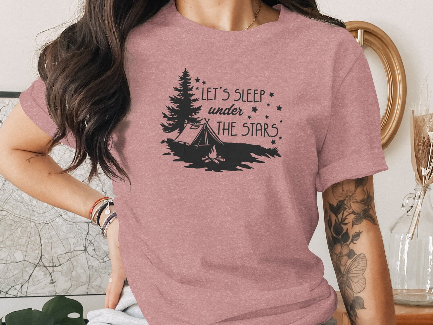 Let's Sleep Under The Stars Adventure Camping T-Shirt