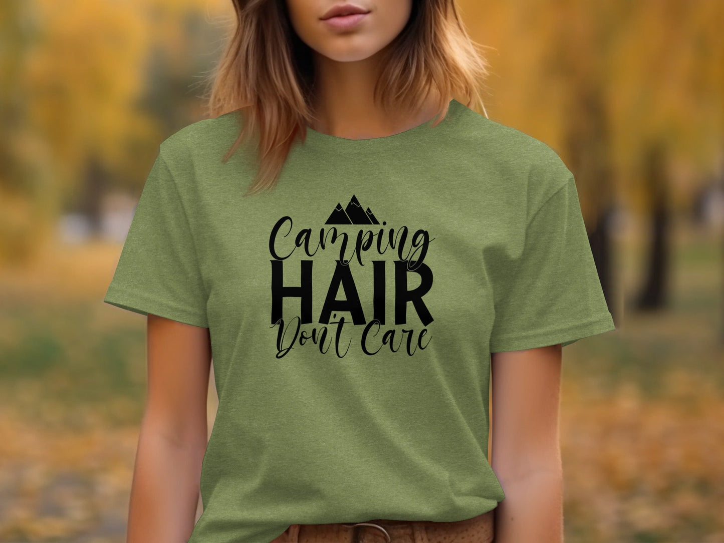 Camping Hair Don't Care Nature Lover Hiking Outdoors T-Shirt