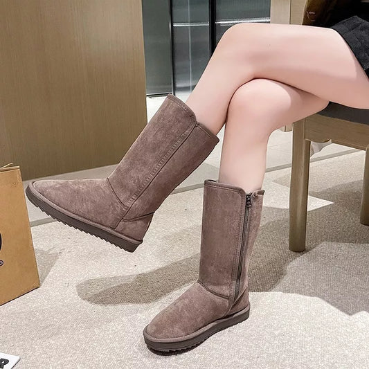 Knee-High Boots with Zipper
