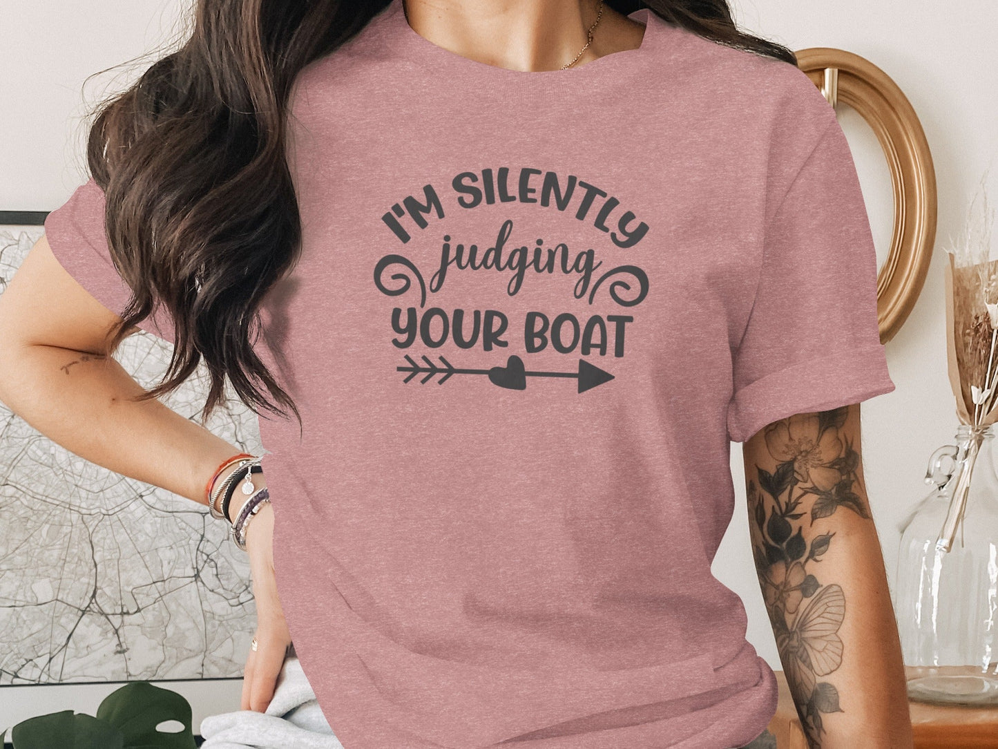 I'm Silently Judging Your Boat Arrow Design Funny T-Shirt