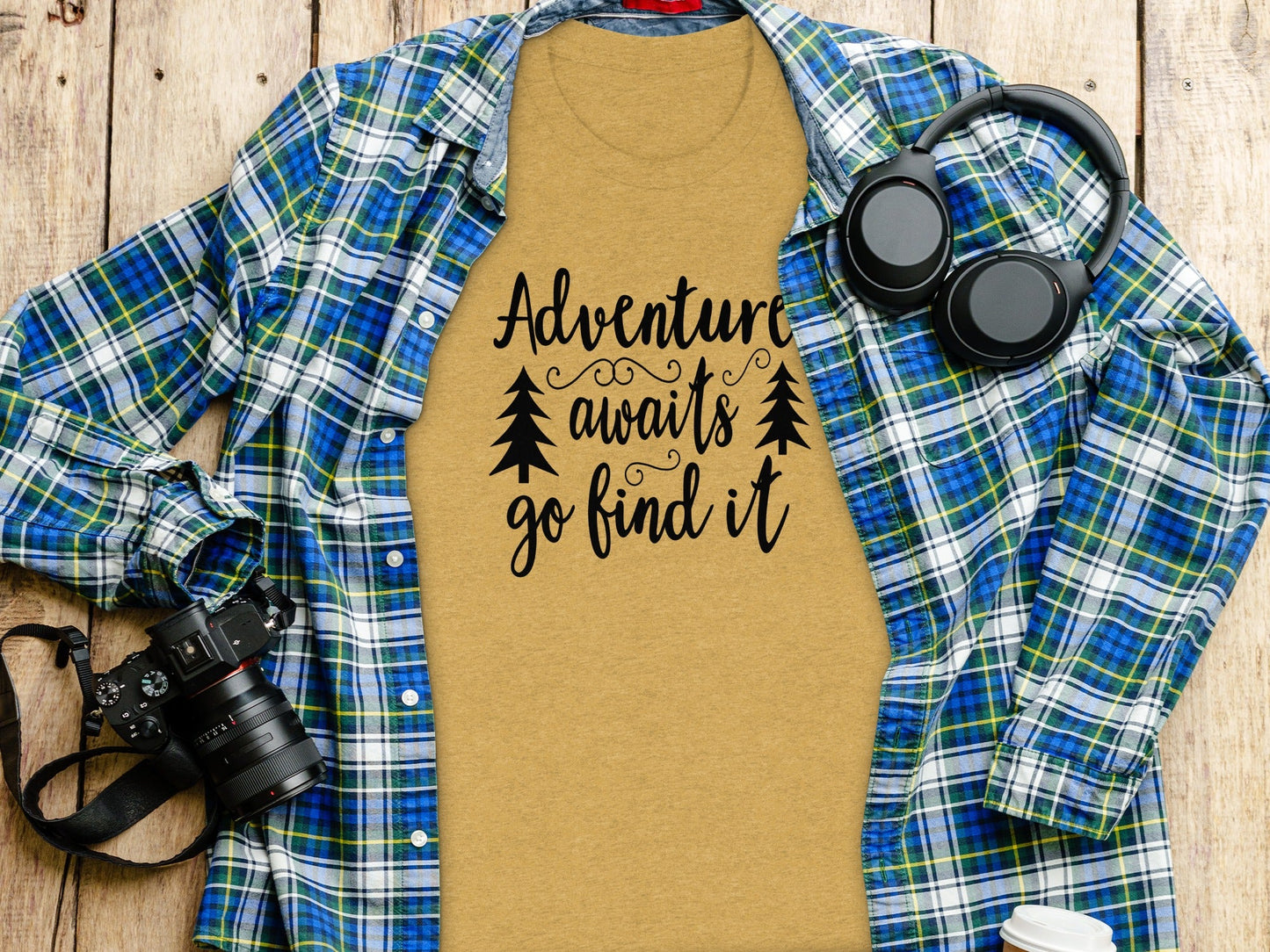 Adventure Awaits Go Find It Design With Trees T-Shirt
