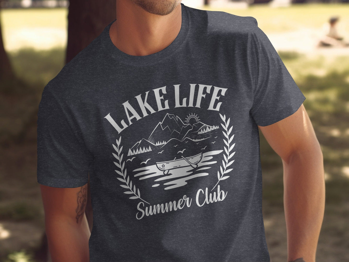 Lake Life Summer Club Boat Sunset Design Great Gift T-Shirt