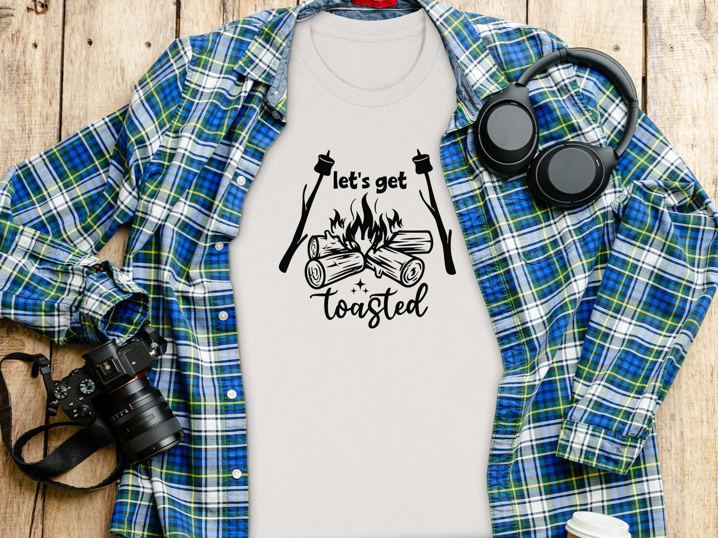 Lets Get Toasted Bonfire Fire Marshmallows T-Shirt
