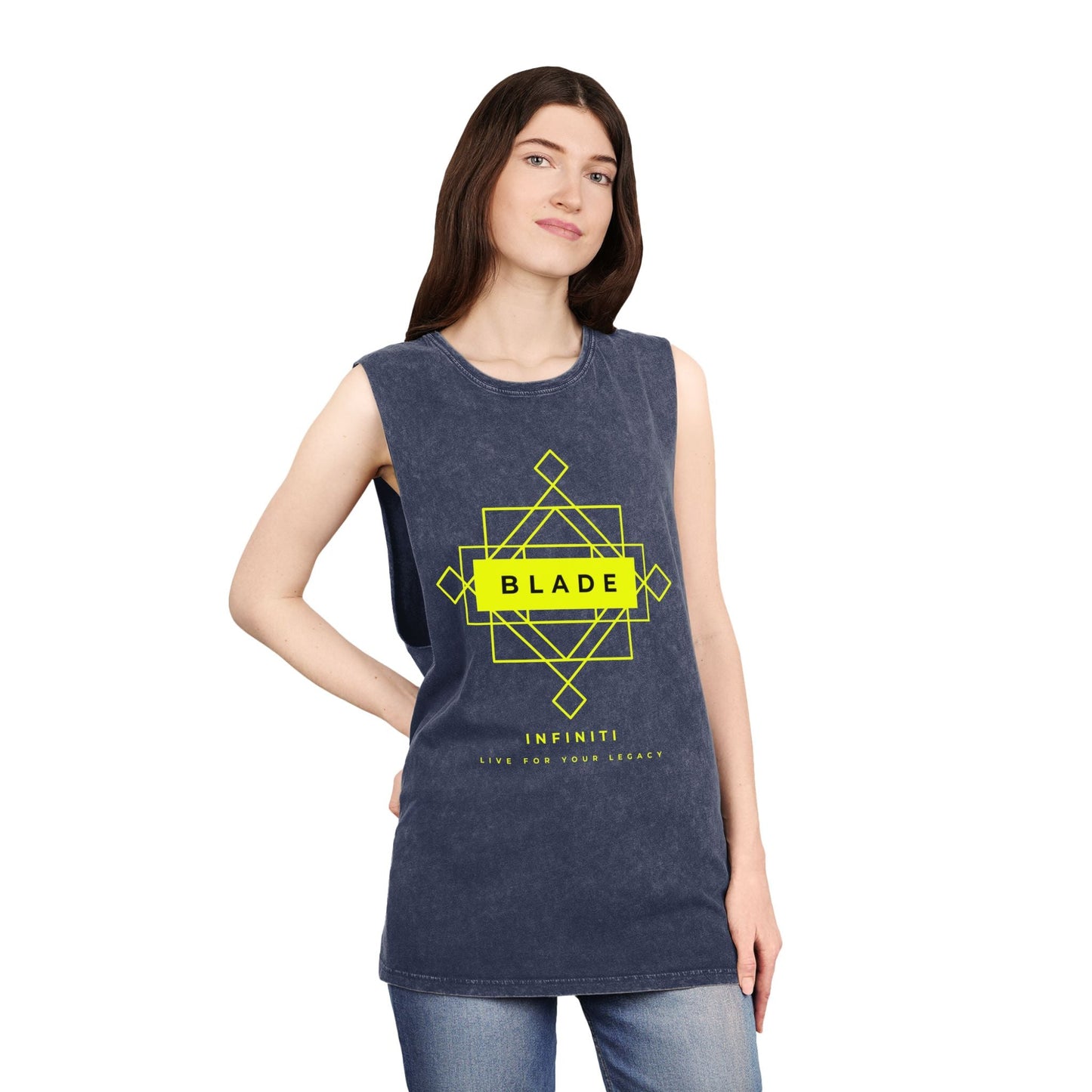 Geometric Infiniti Neon Green Tank Top