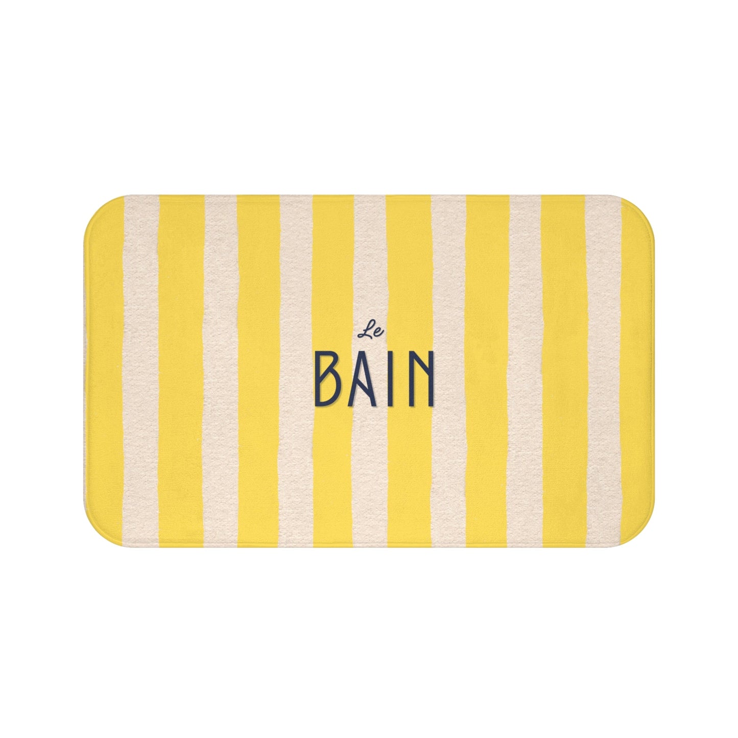 Le Bain Yellow Stripe Bath Mat — French Bathroom Floor Rug