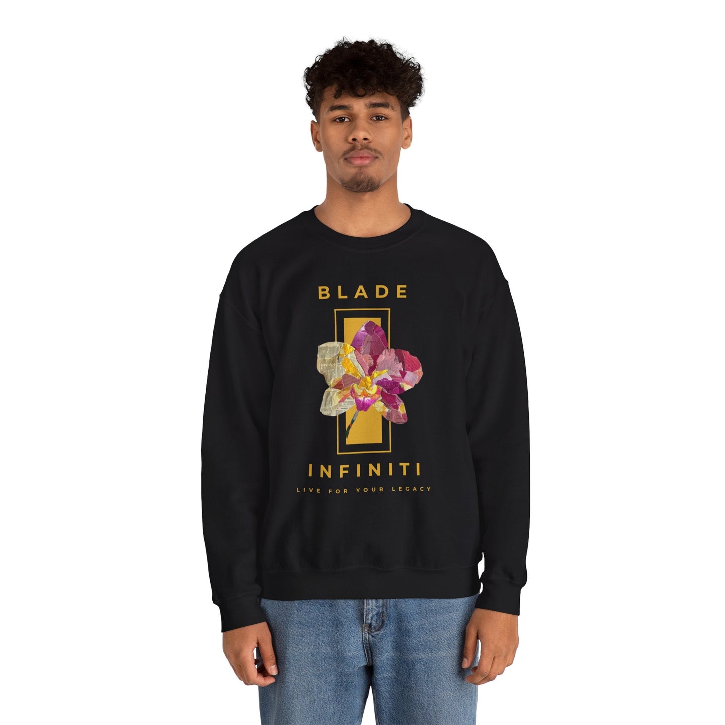 Essence of Infiniti Yellow Floral Unisex Crewneck Sweater