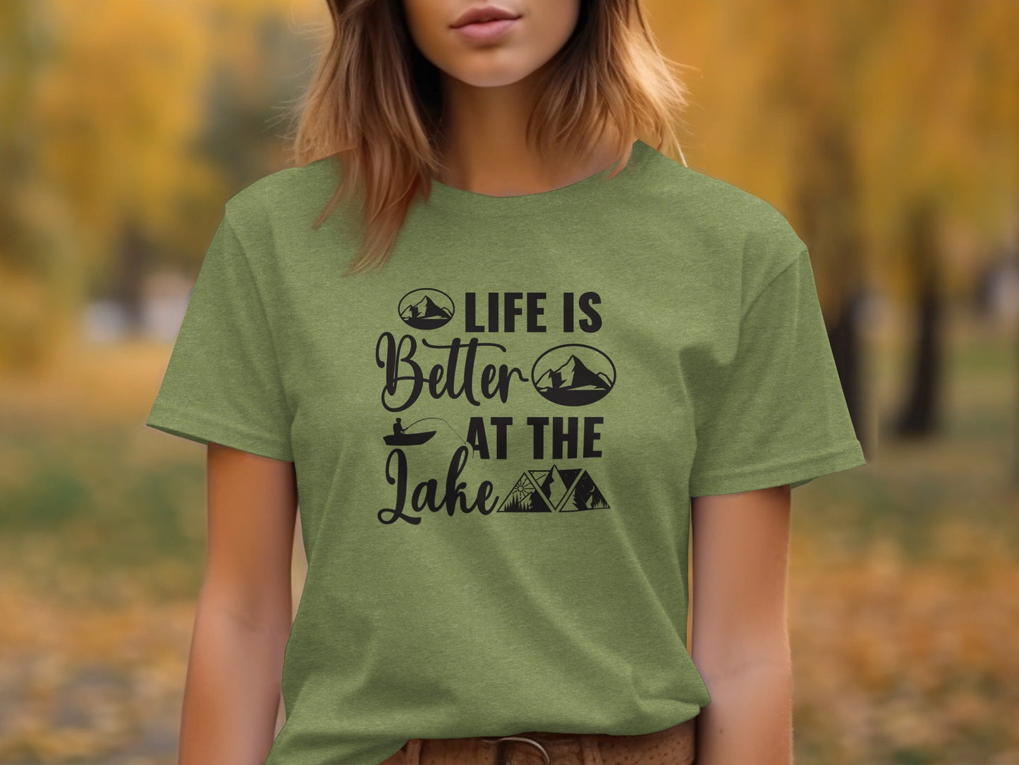 Life Is Better At The Lake Outdoors Mountain Scene T-Shirt