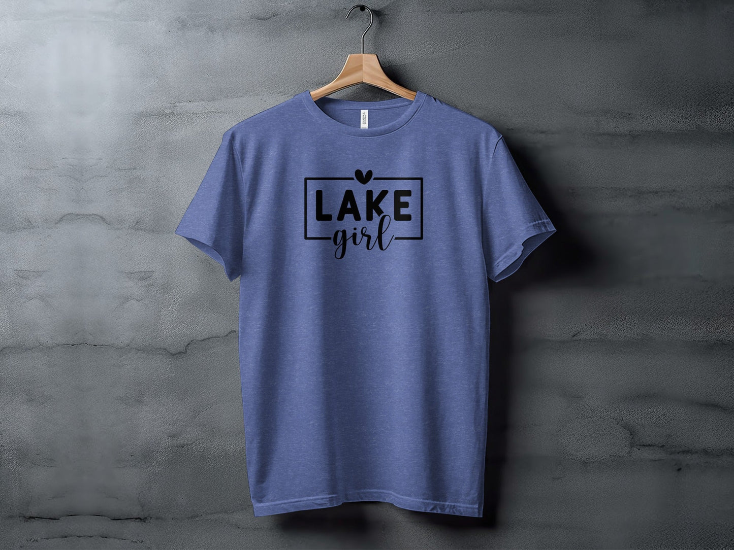 Lake Girl Simple Vector Design Heart Above Graphic T-Shirt