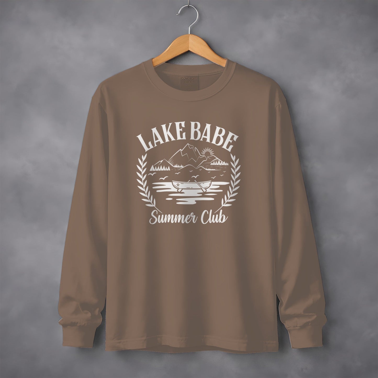 Lake Babe Summer Club Nature Scene Graphic Long Sleeve T-Shirt