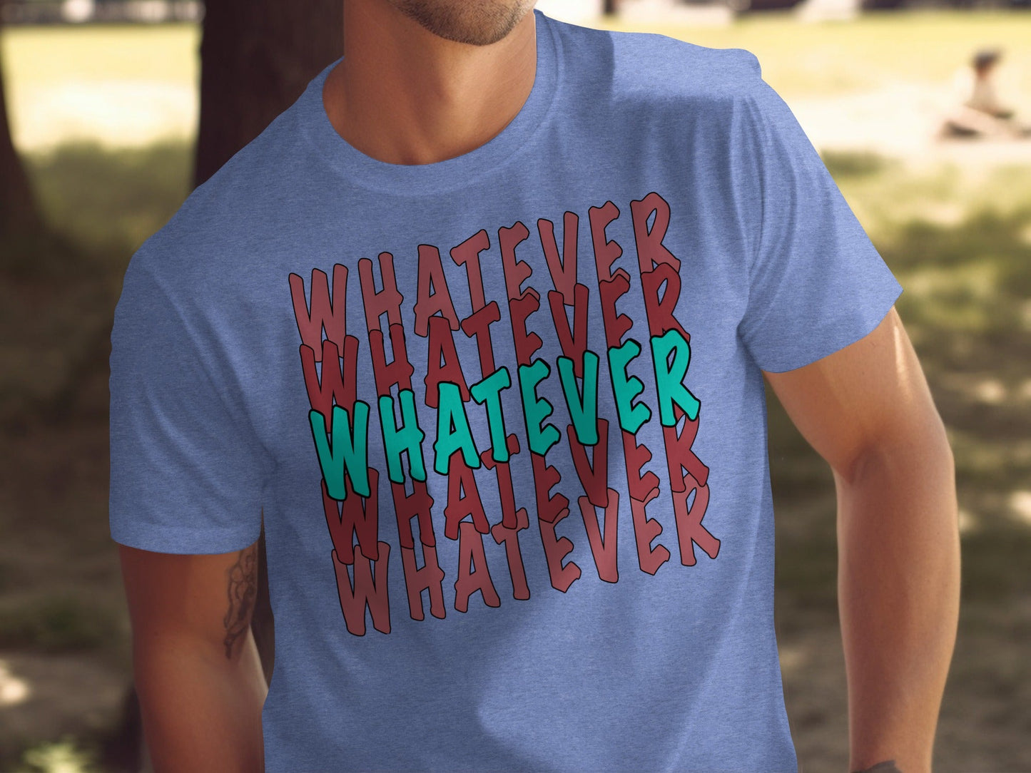Retro Whatever Text Pattern Aesthetic Cool Attitude T-Shirt
