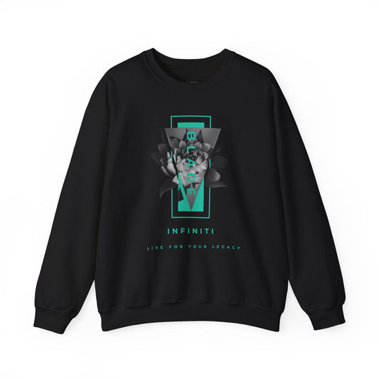 Flora Essence Teal Floral Unisex Crewneck Sweater