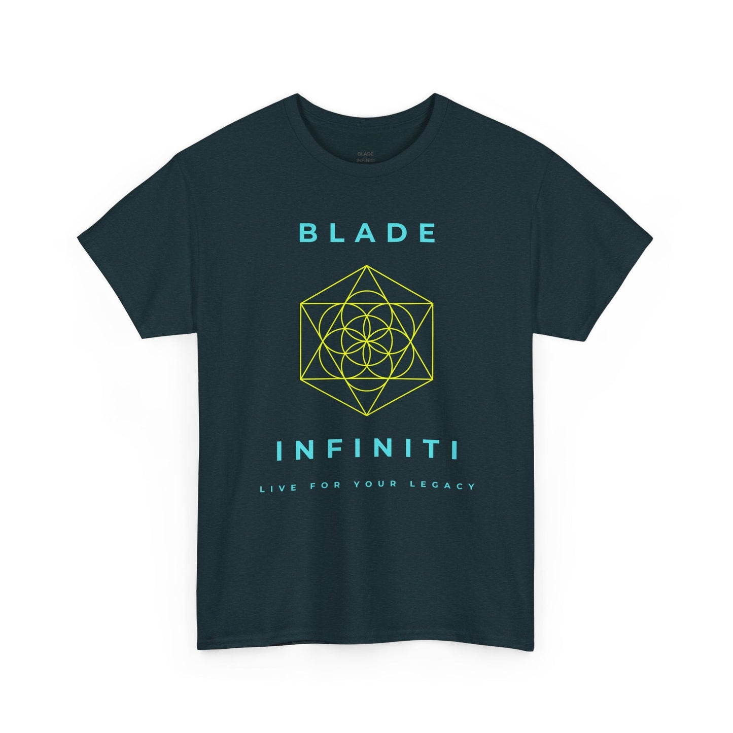 Geometric Azteca Essential Aqua/Neon Green T-Shirt
