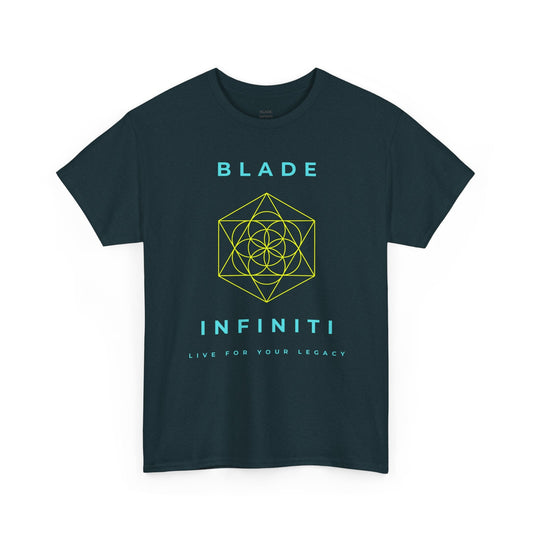 Geometric Azteca Essential Aqua/Neon Green T-Shirt