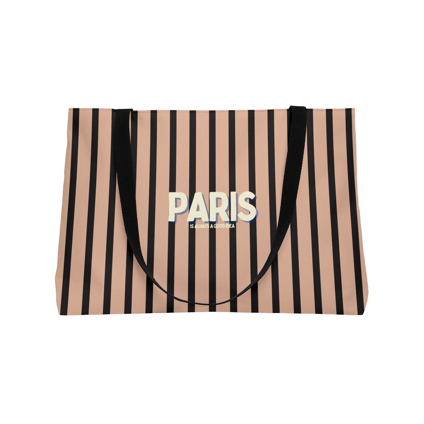 Parisian Weekender Tote Bag, BLACK and TAN