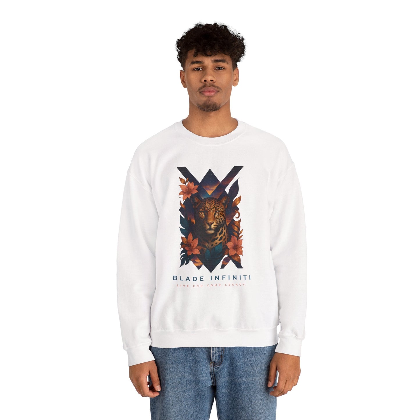Galactic Jungle Leopard Unisex Crewneck Sweater