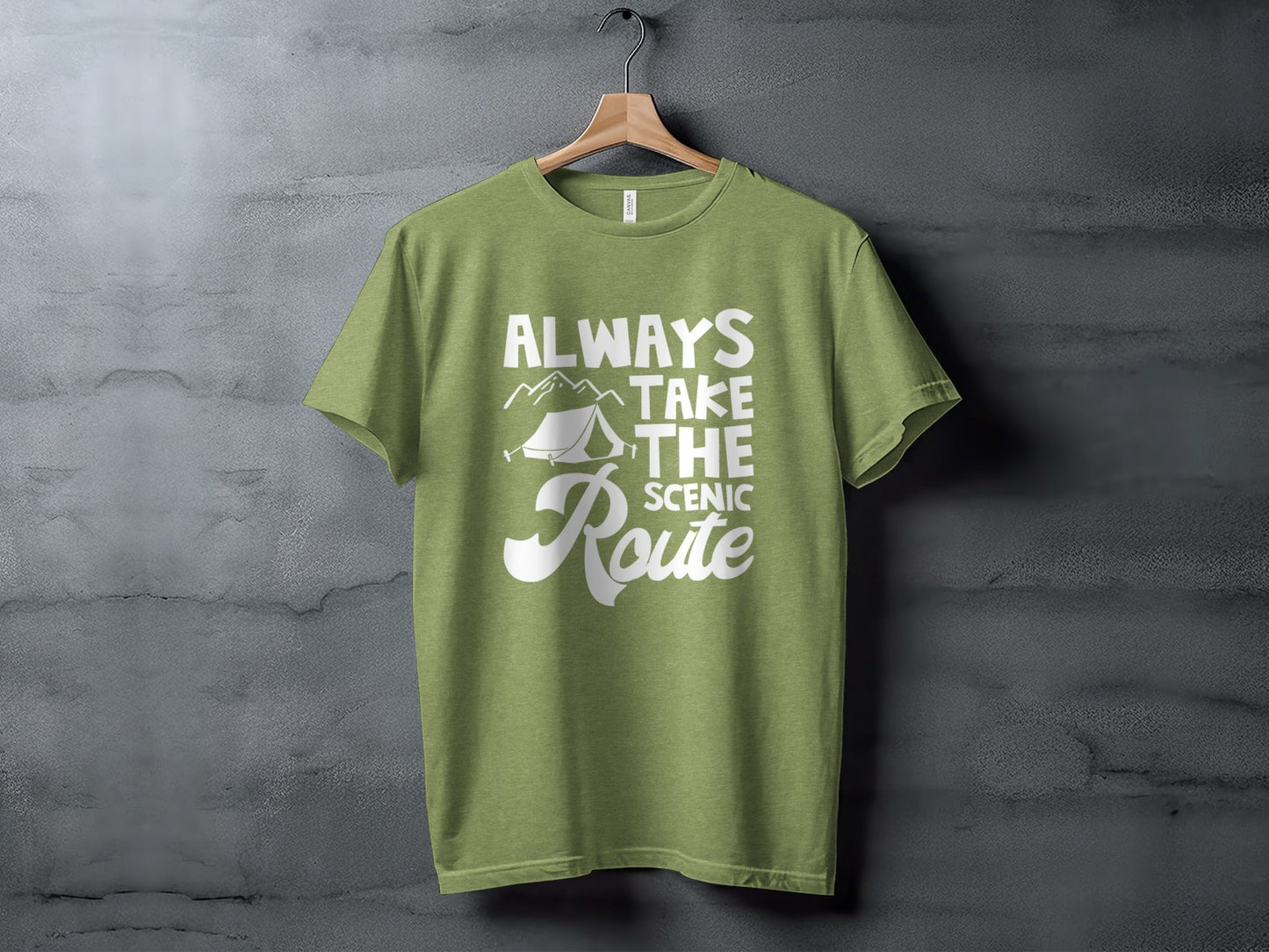 Always Take The Scenic Route Outdoors Camping Design T-Shirt