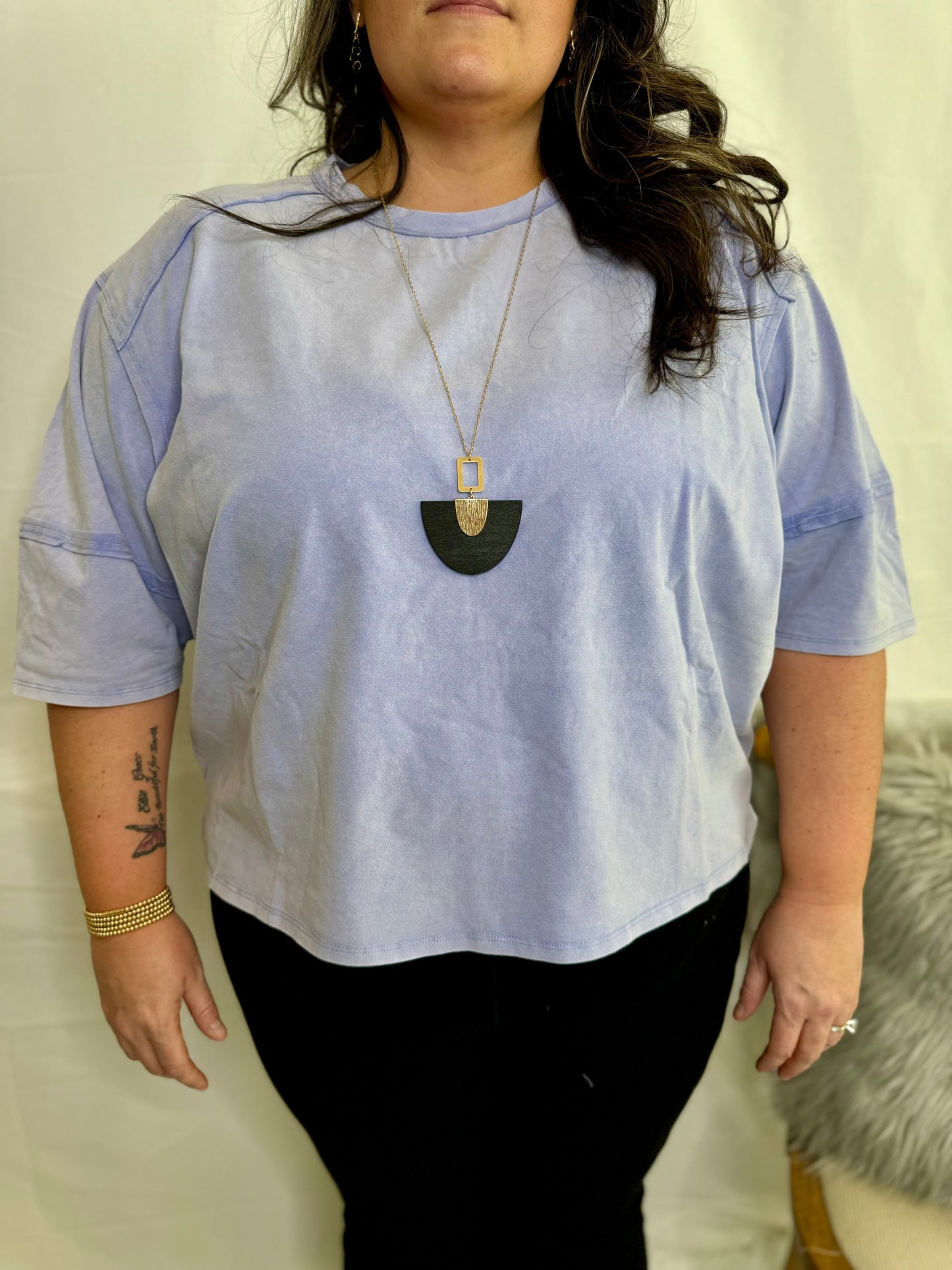 The Go To Casual Top Plus Size- Lavender