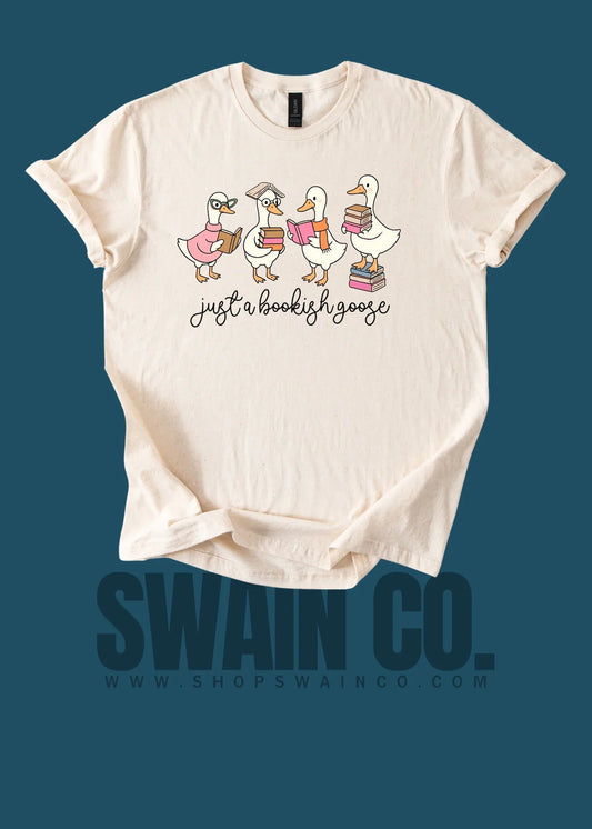 Just a Bookish Goose Shirt | Funny Book Lover Tee | Cozy Reading Gift