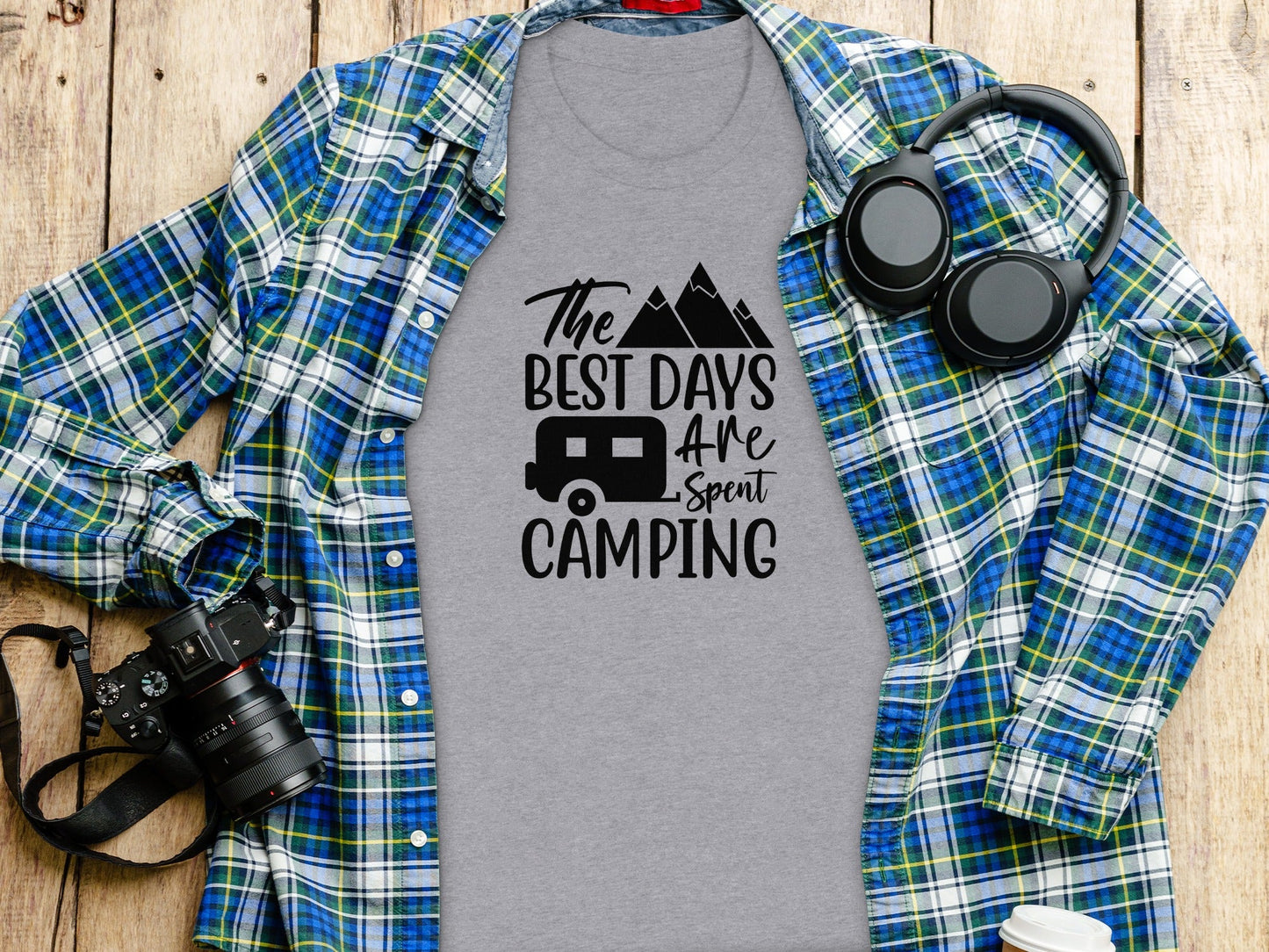 The Best Days Are Spent Camping Graphic Design T-Shirt