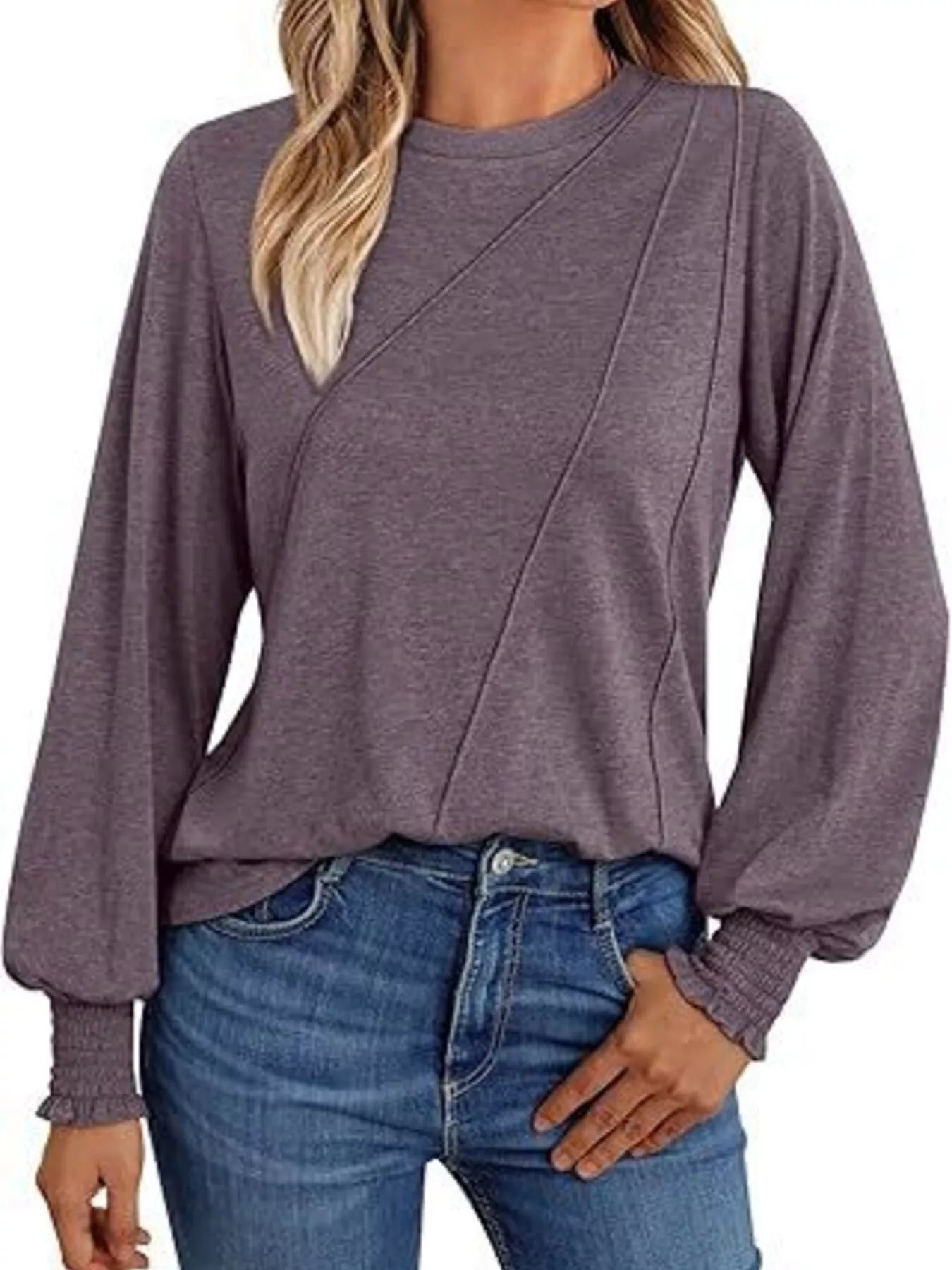 Round Neck Long Sleeve Top
