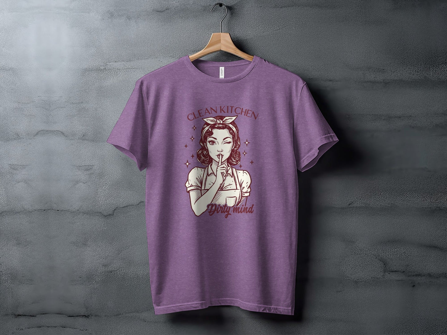 Clean Kitchen Dirty Mind Retro Woman Graphic T-Shirt