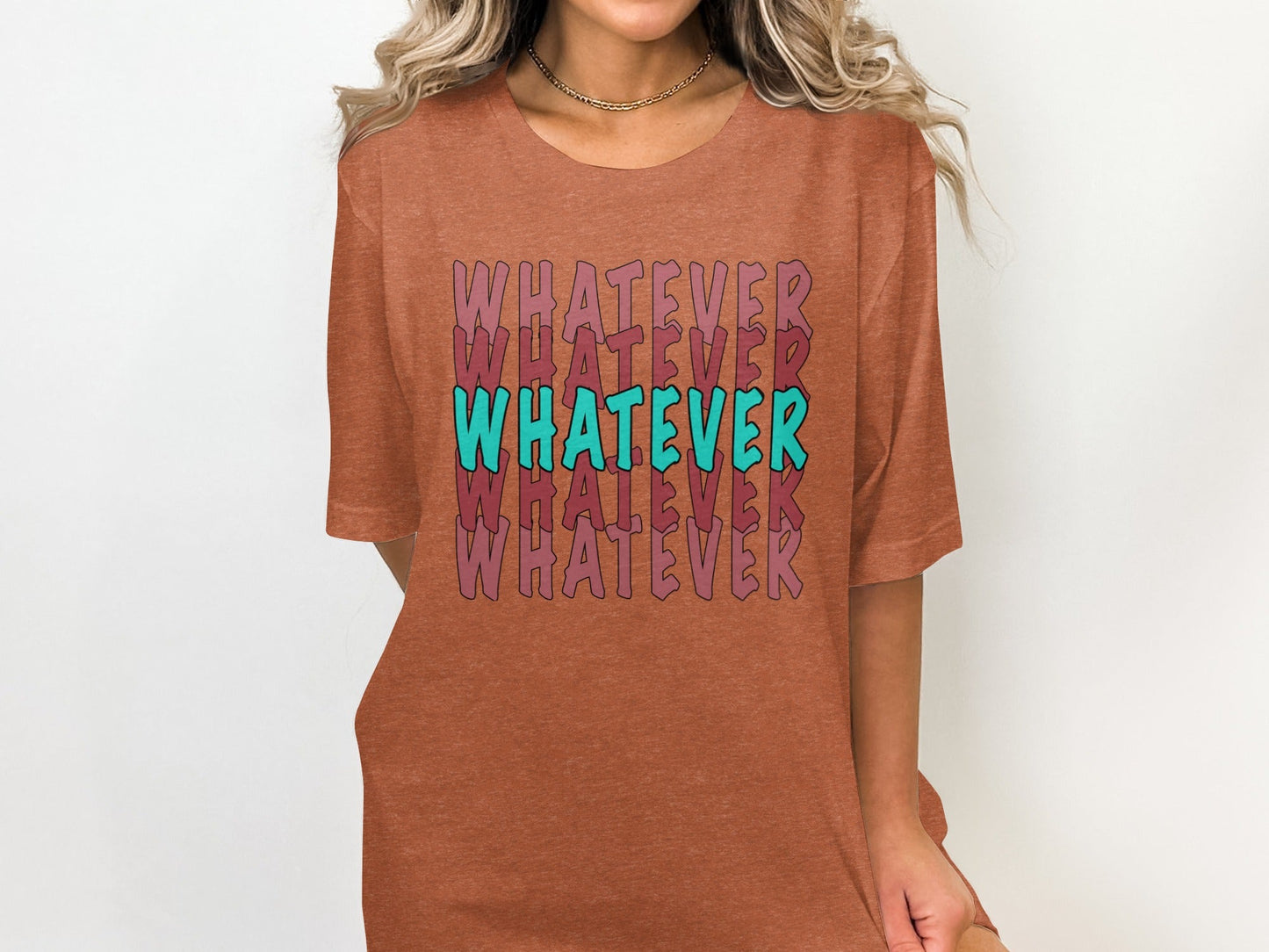 Retro Whatever Text Pattern Aesthetic Cool Attitude T-Shirt