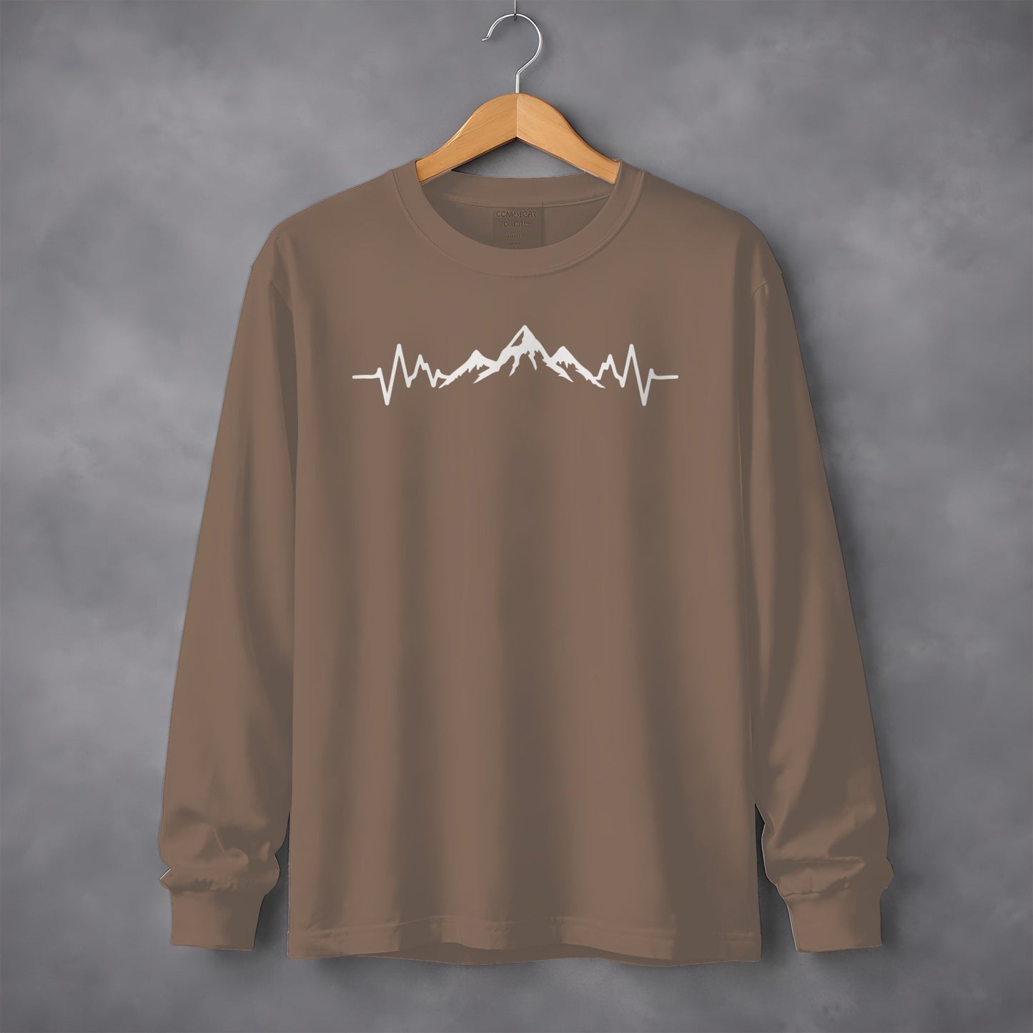 Mountains Heartbeat Nature Outdoors Adventure Long Sleeve T-Shirt