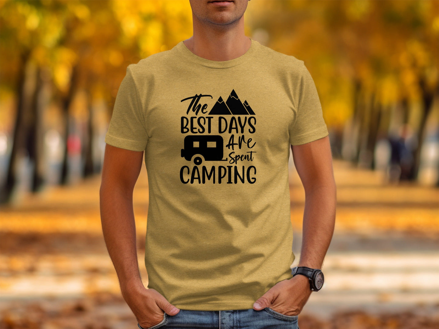 The Best Days Are Spent Camping Graphic Design T-Shirt