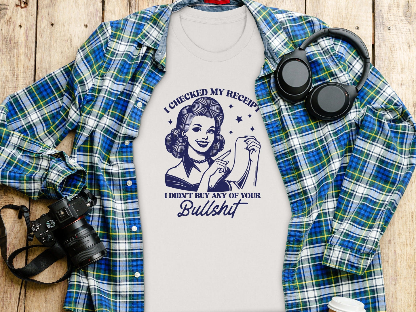 I Checked My Receipt Retro Woman With Attitude T-Shirt