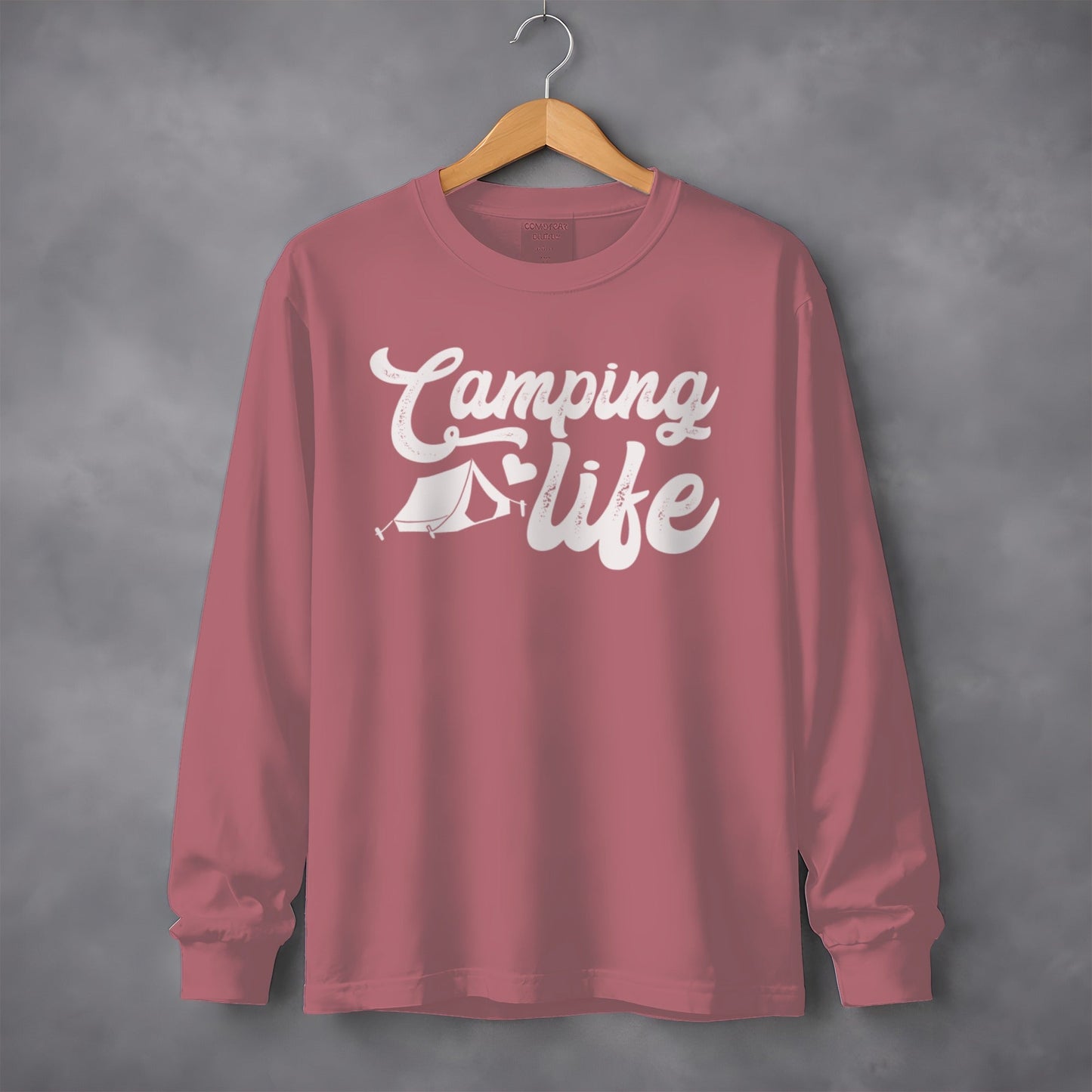 Camping Life with Tent and Heart Great Outdoors Long Sleeve T-Shirt