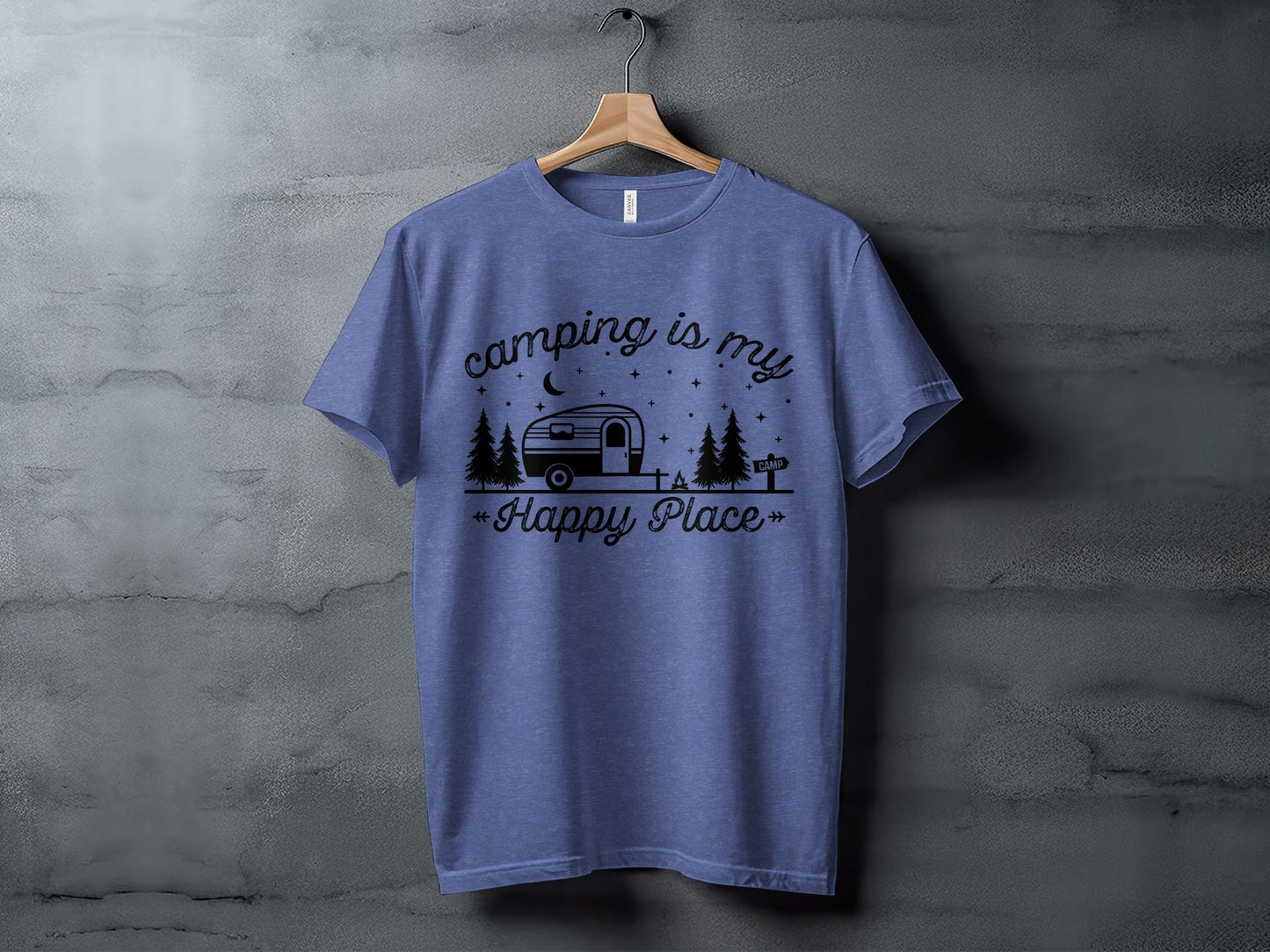 Camping Is My Happy Place Adventure Graphic T-Shirt