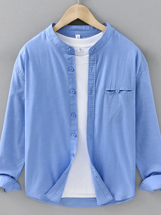 Men's Plus Size Casual Button Up Long Sleeve Shirt