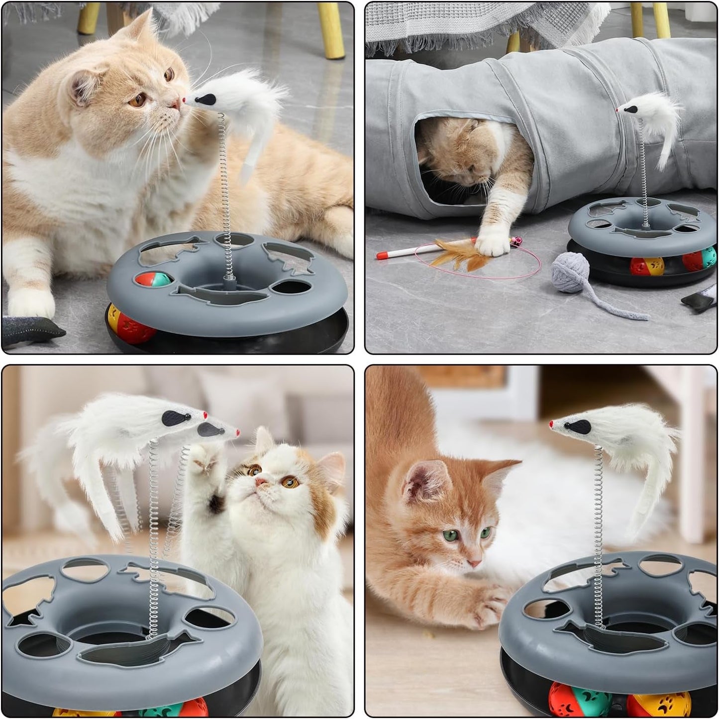 Cat Tunnel Toy for Cats & Small Pets Collapsible Interactive Play Tube