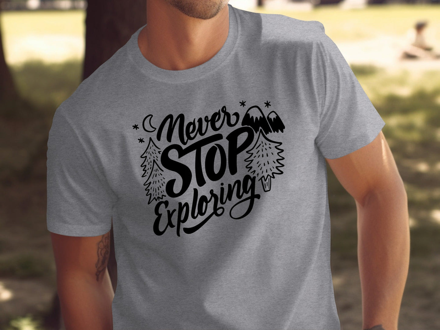 Never Stop Exploring Mountain Adventure Outdoors T-Shirt
