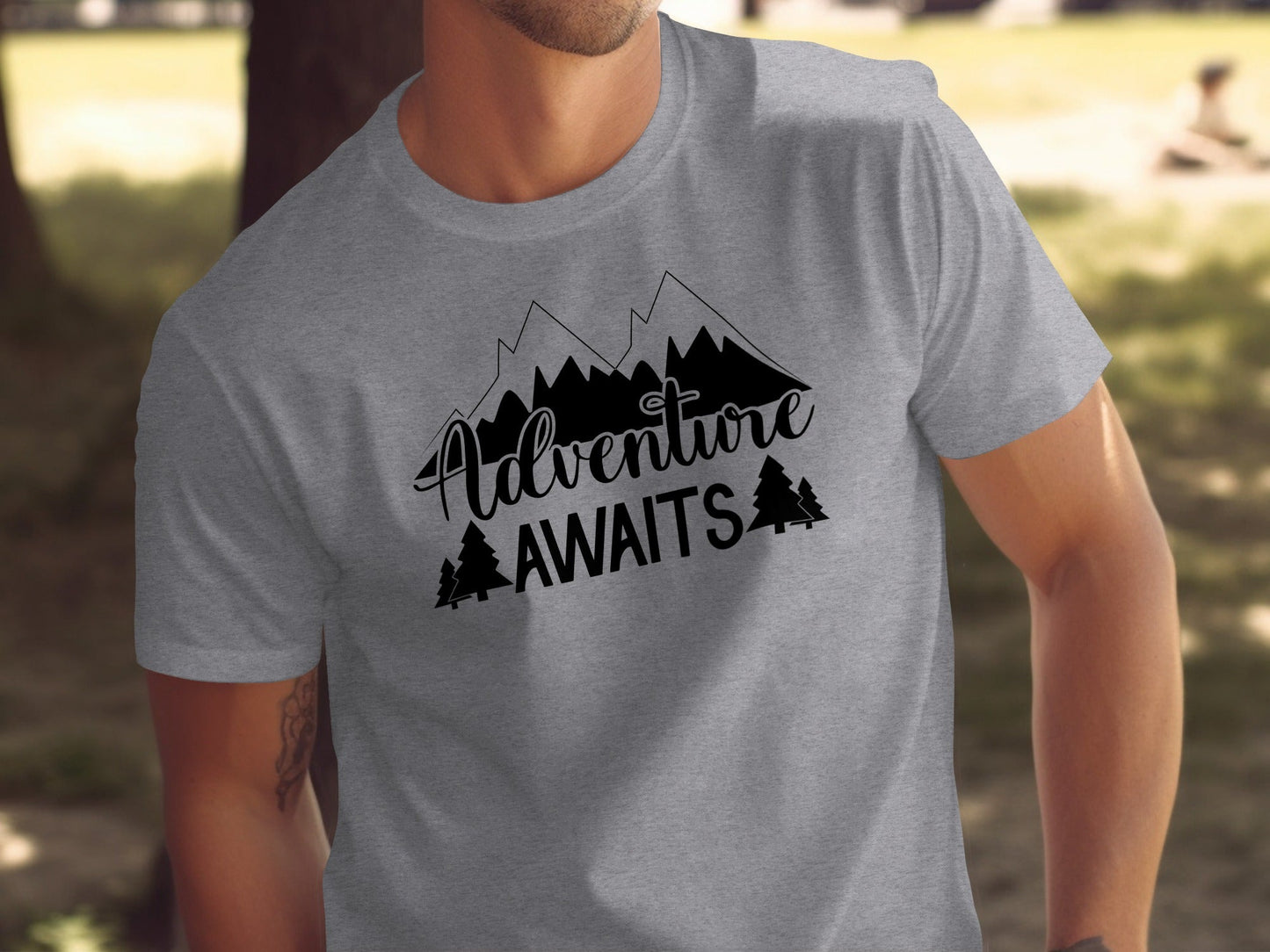 Adventure Awaits Mountains Nature Lover Graphic T-Shirt