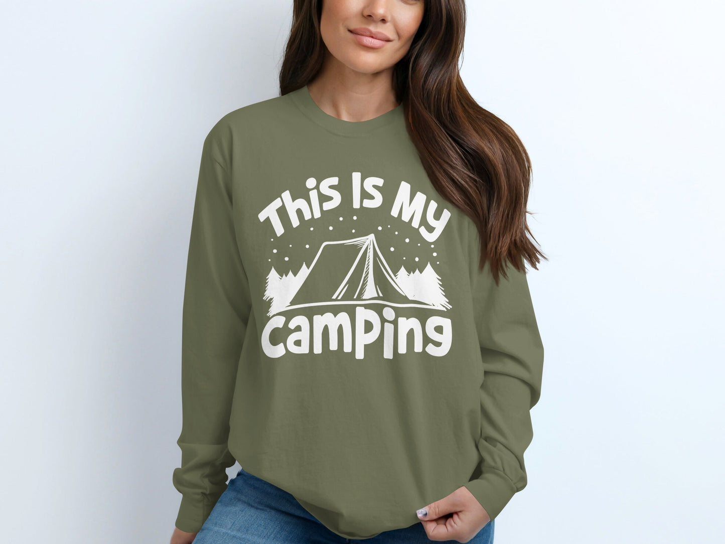 This Is My Camping Tent Vacation Adventure Outside Nature Long Sleeve T-Shirt
