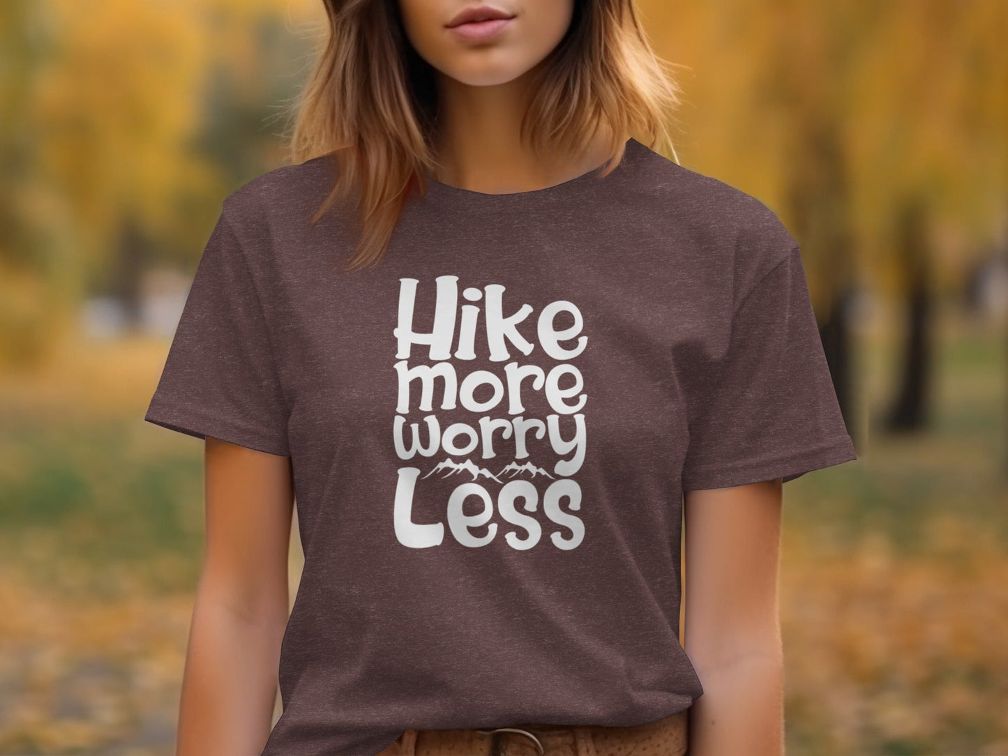 Hike More Worry Less Graphic Design Motivational T-Shirt