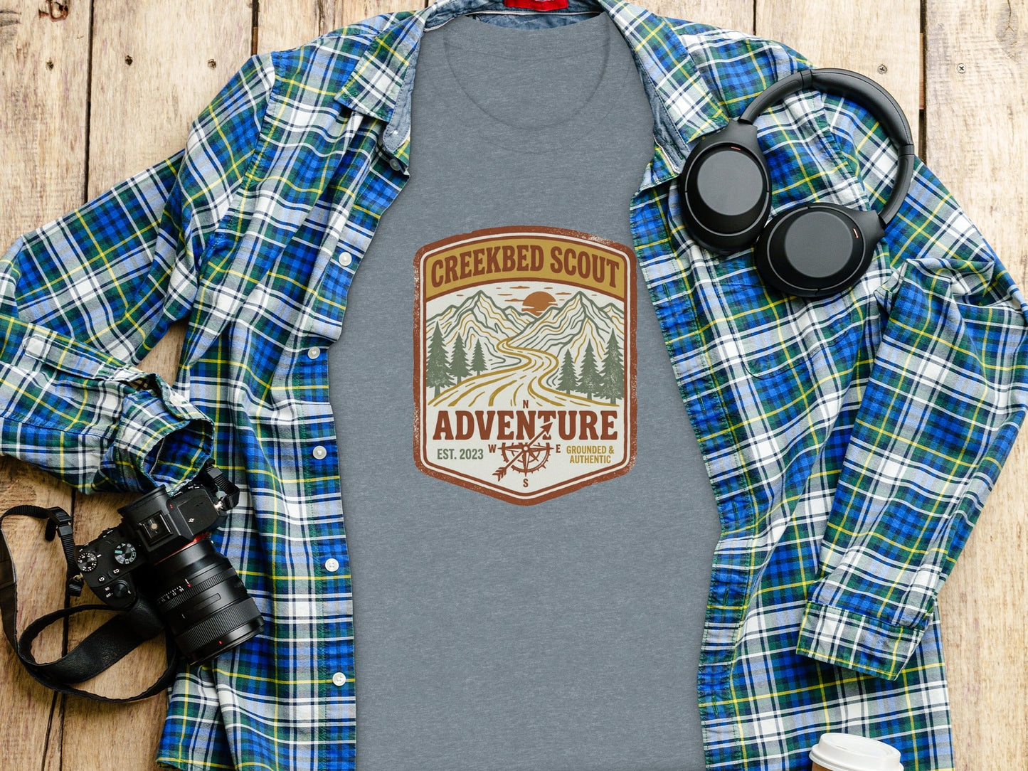 Rugged Creekbed Scout Adventure Emblem Wilderness Shirt