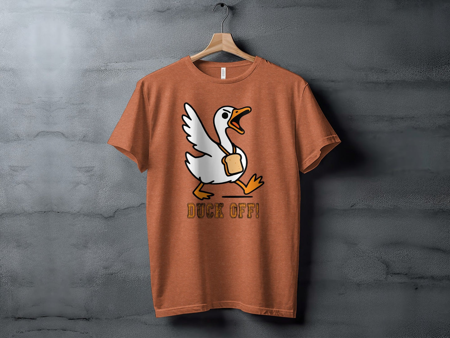 Duck Off Funny Angry Goose with Bread Slice T-Shirt