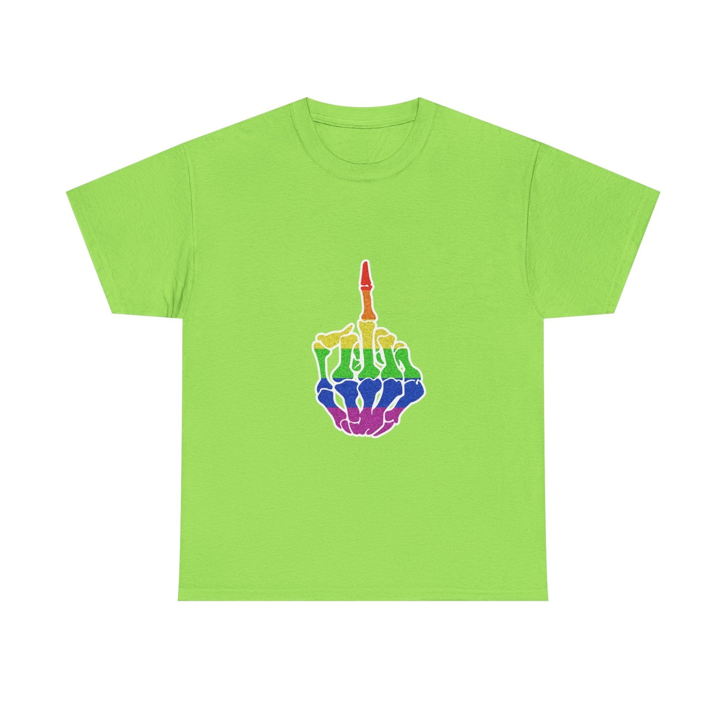 Rainbow Rebellion Skeleton Hand Unisex Cotton Top