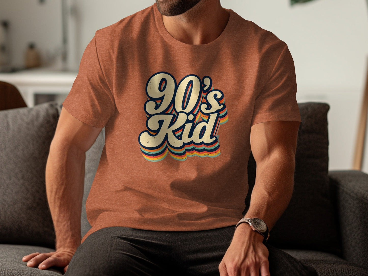 Retro 90s Kid Layered Text Design Trendy Cool Style T-Shirt