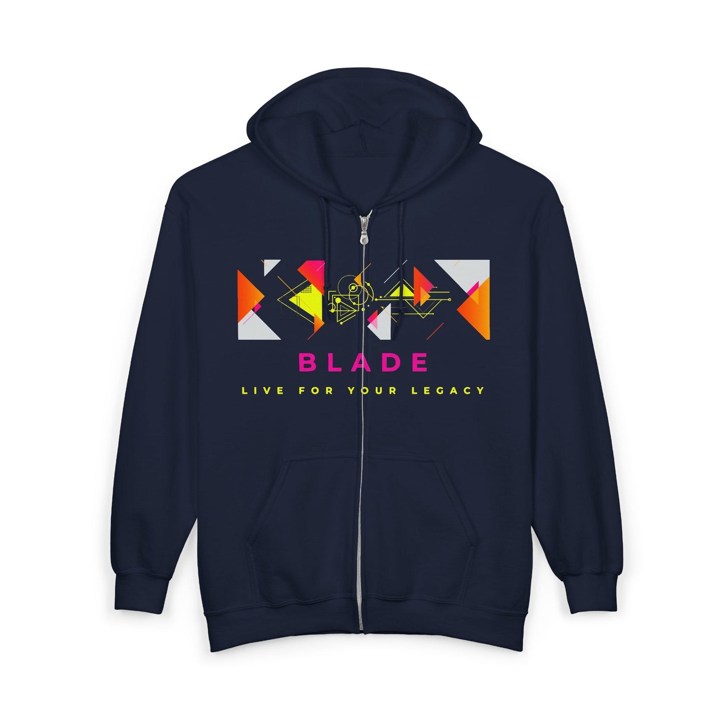Geometric Odyssey Pink/Green Zip Hoodie