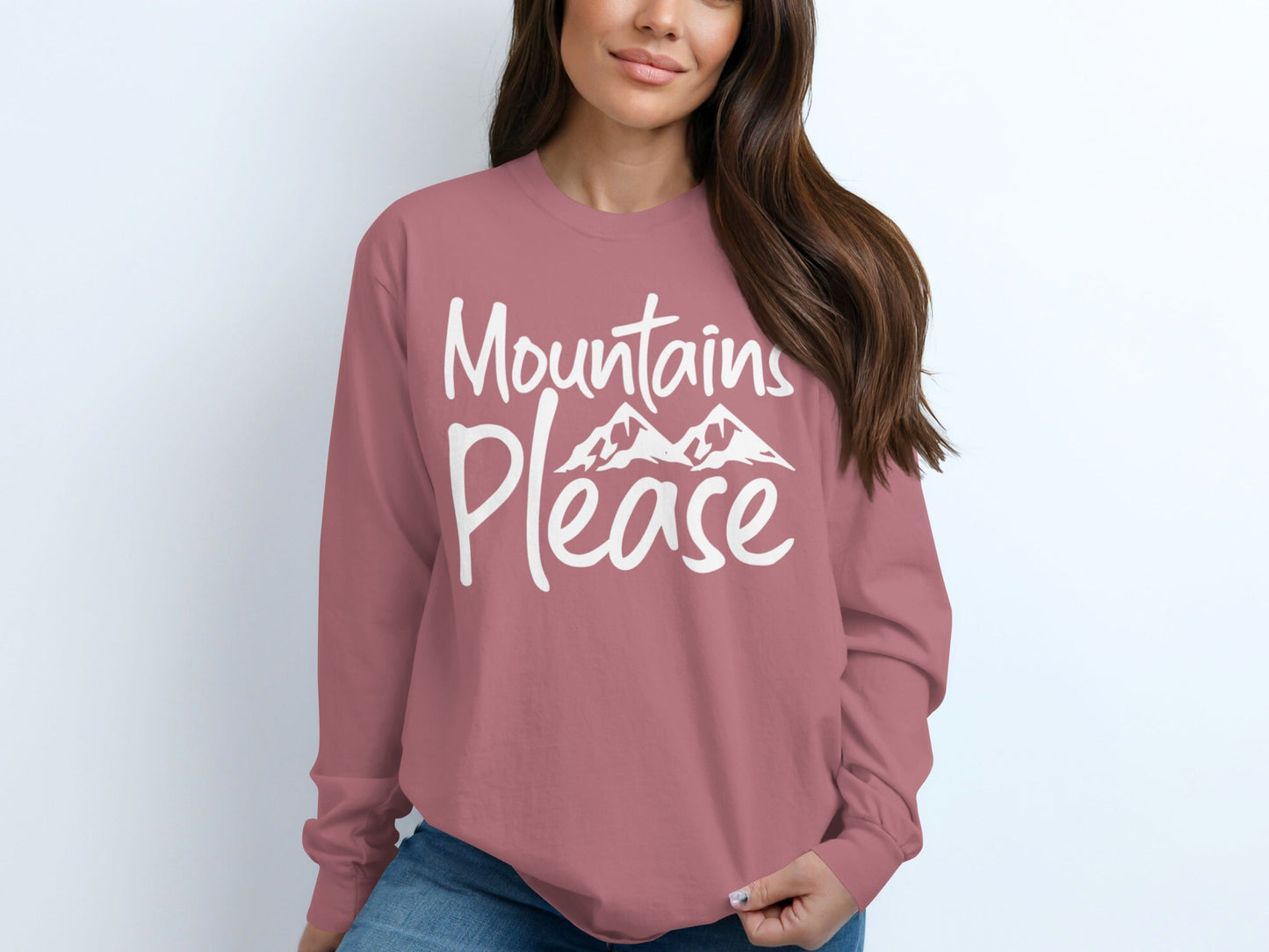 Mountains Please Adventure Awaits Long Sleeve T-Shirt