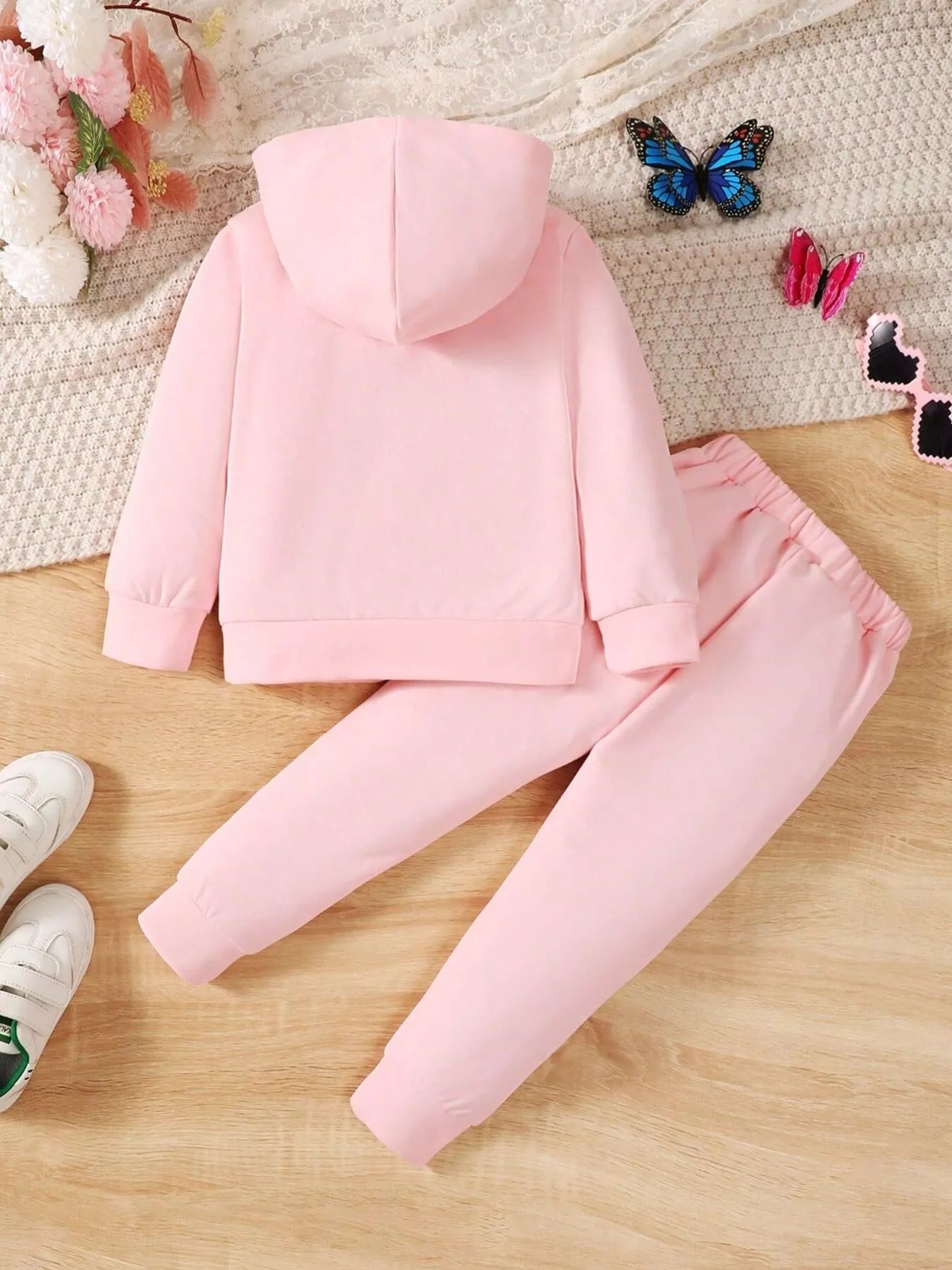 Children's Butterfly Flower Hoodie & Pants Set
