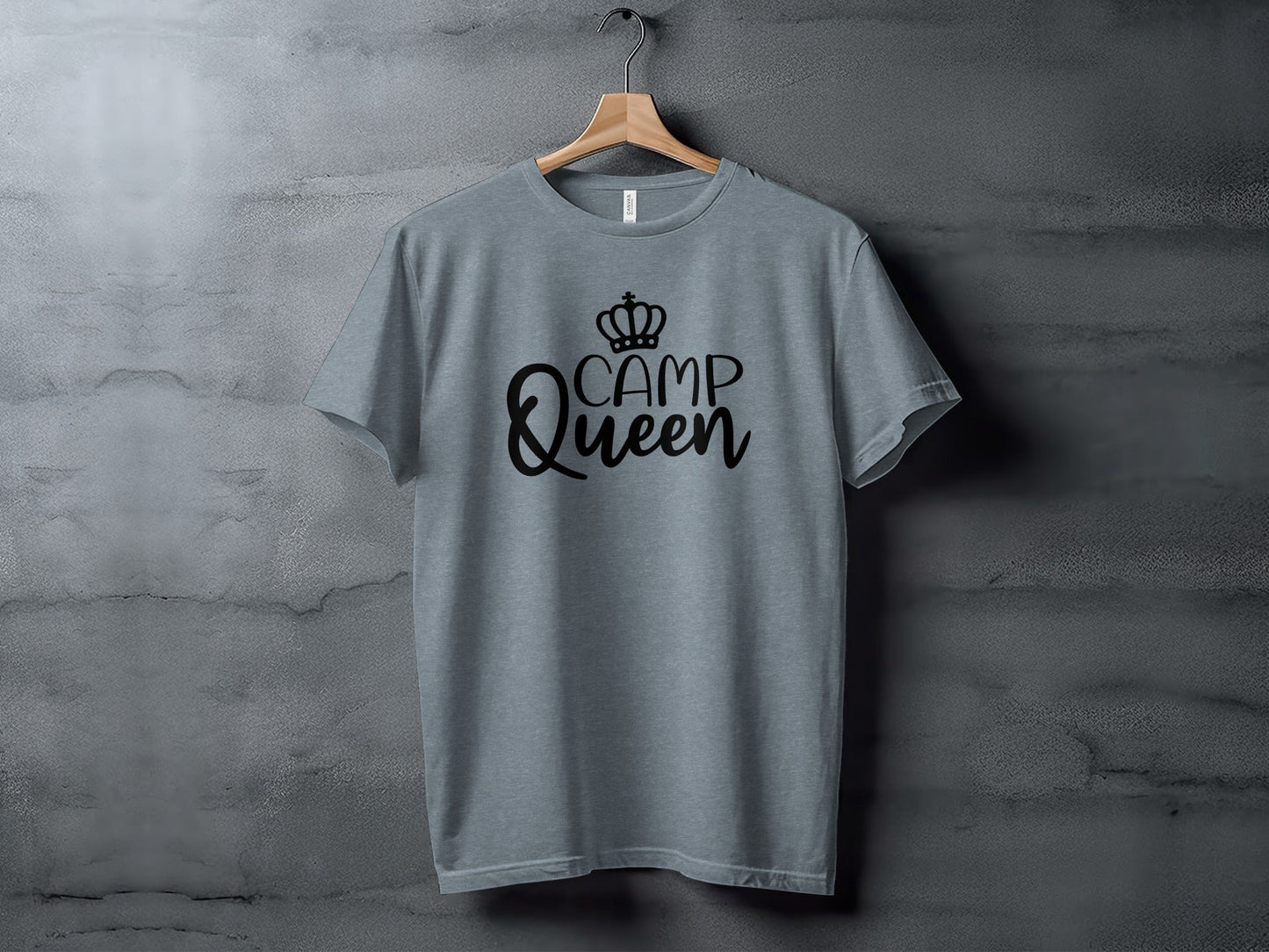Camp Queen With Crown Graphic Camping Trip Fun T-Shirt