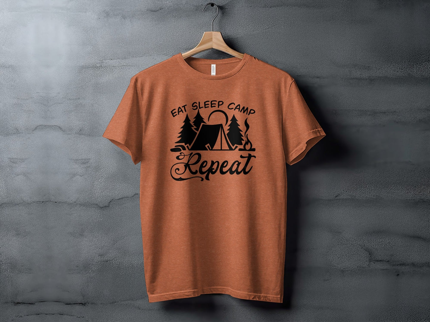 Eat Sleep Camp Repeat Adventure Graphic Camping T-Shirt