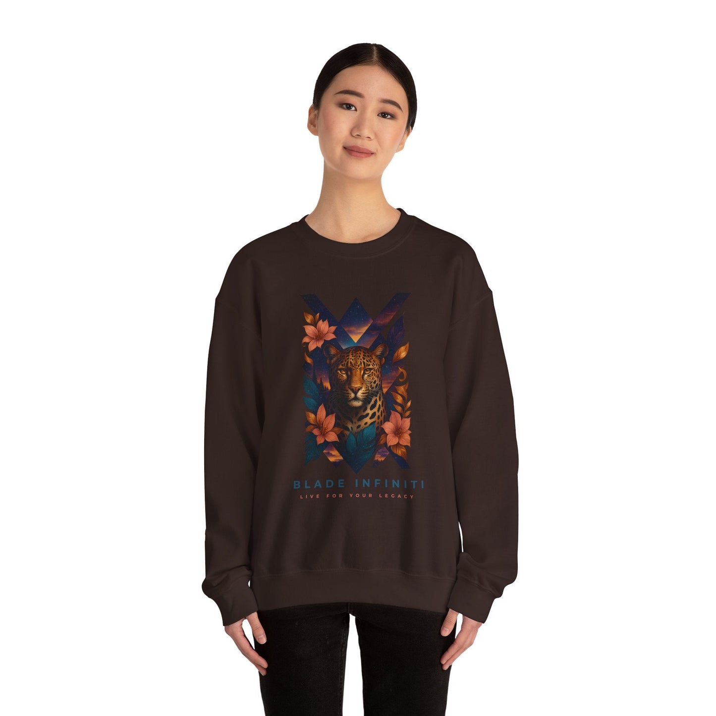 Galactic Jungle Leopard Unisex Crewneck Sweater