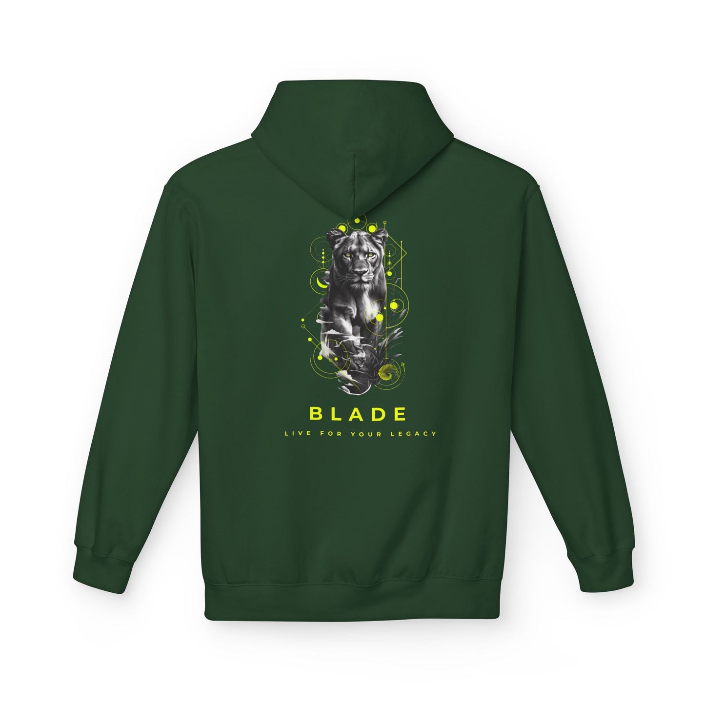 Geometric Reign Neon Green TX Panther Hoodie